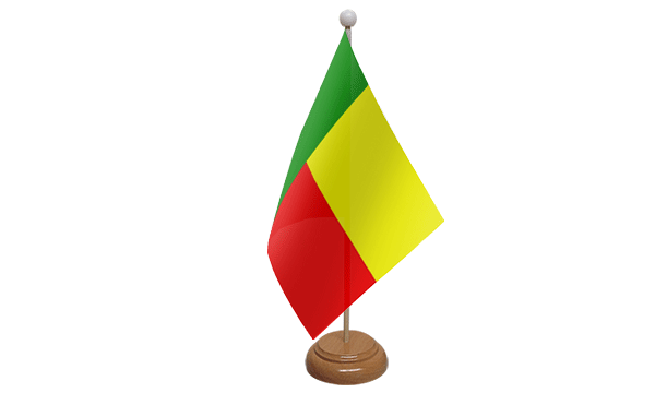 Benin Small Flag with Wooden Stand